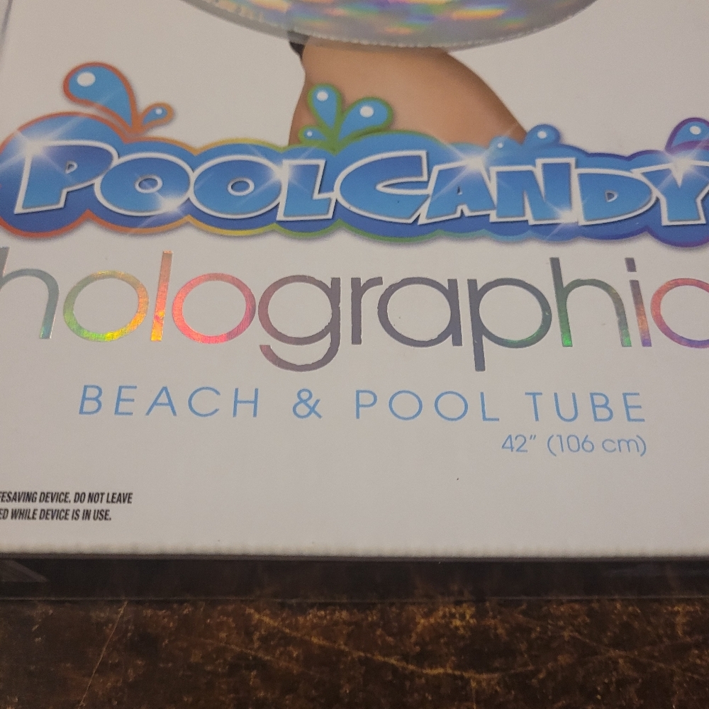 Pool Candy Holographic Jumbo Pool Tube Float 42" NIB - Picture 3 of 7
